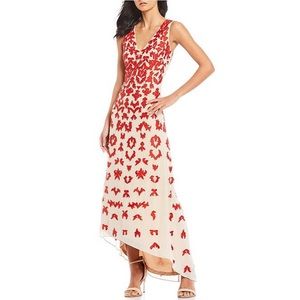 Marissa V-Neck Beaded Embroidered Hi-Low Dress
